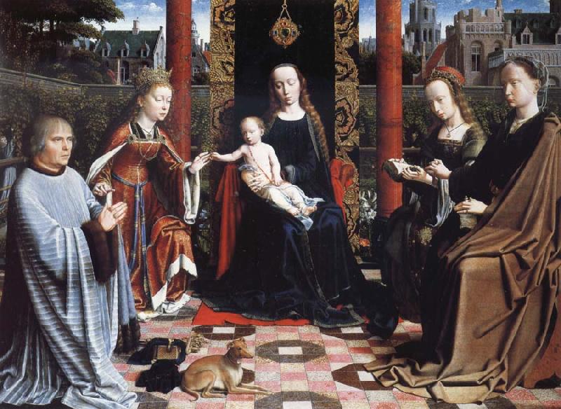 Gerard David THe Virgin and Child with Saints and Donor Spain oil painting art